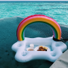 3pc Summer Party Bucket Rainbow Cloud Cup Holder Inflatable Pool Float Beer Drinking Cooler Table Bar Tray Beach Swimming Ring