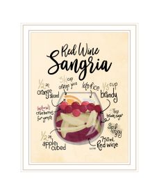 "Red Wine Sangria" by House Fenway, Ready to Hang Framed Print, White Frame