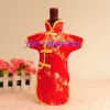 Chinese Style Cheongsam Dress Wine Bottle Covers for Wedding Festival Dining Table Decoration