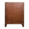 35 Inch 3 Drawer Mango Wood 15 Bottle Wine Accent Cabinet with 1 Door Storage, Brown