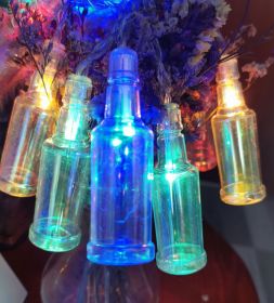 Creative LED Outdoor Beer Bottle Wall Lamp (Option: Color-3 M 20 Lamp Battery)