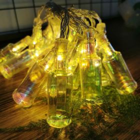 Creative LED Outdoor Beer Bottle Wall Lamp (Option: Warm White-6 M 40 Lamp Battery)